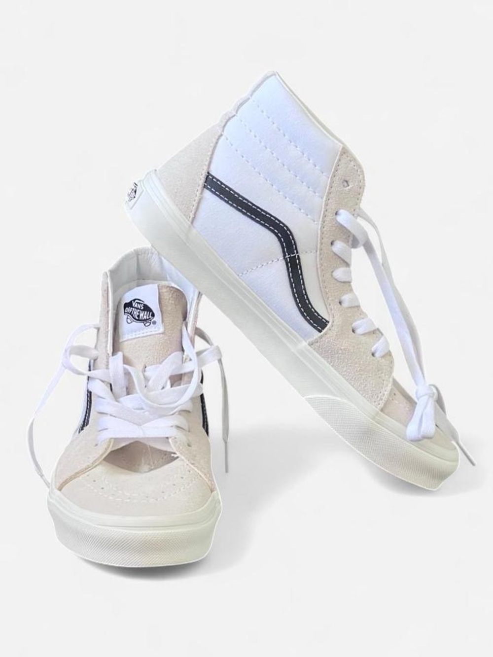 Vans Sk8-Hi Classic Sport Cream Navy Suede High Top Shoes 6.5Y Women’s 8